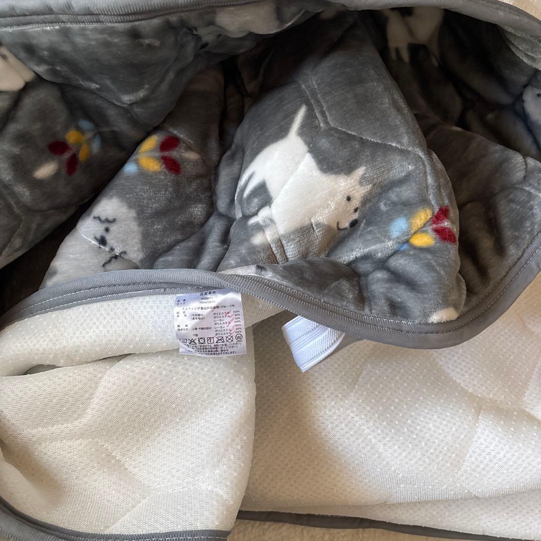 フリースブランケット パンダ 花柄 140x190cm