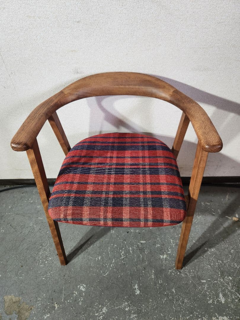 Calore/カロレ　Uチェア　2脚セット/ダイニングチェア/チェック柄③