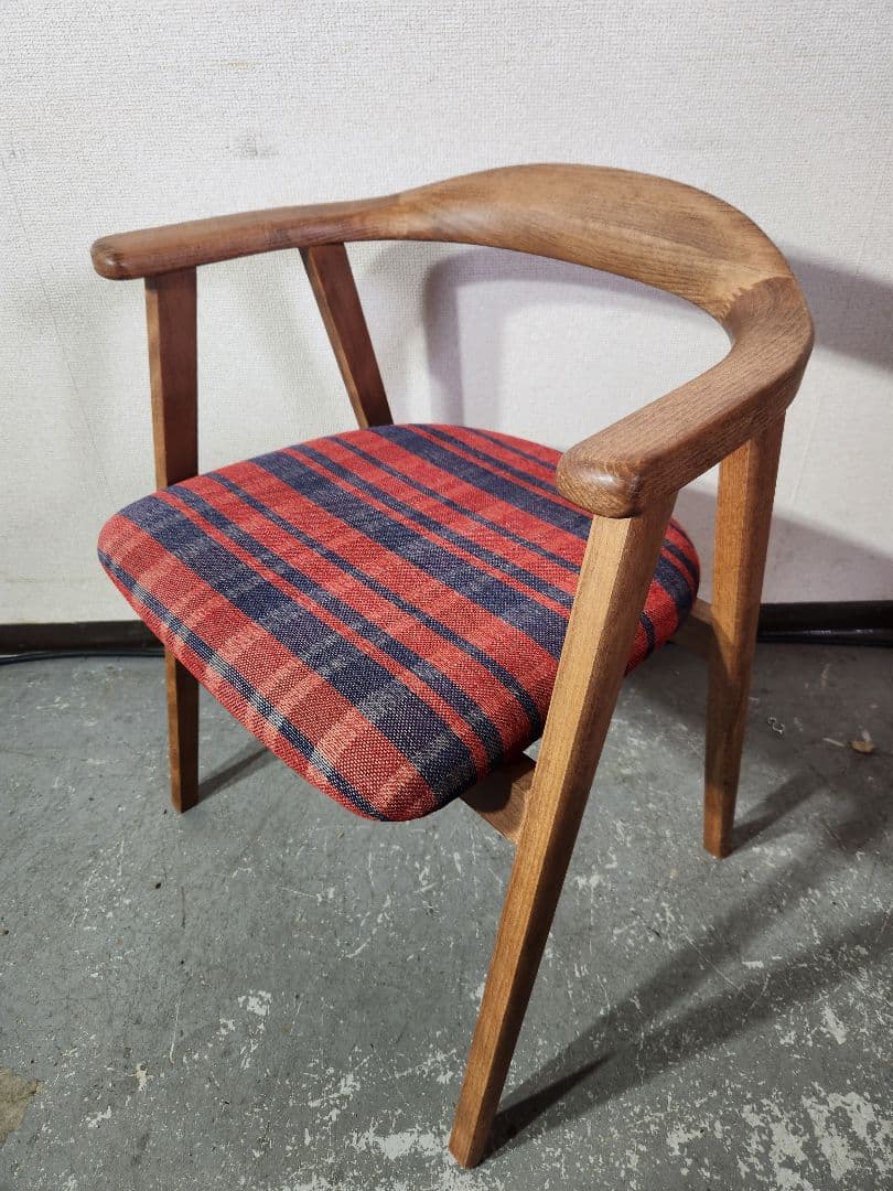 Calore/カロレ　Uチェア　2脚セット/ダイニングチェア/チェック柄③