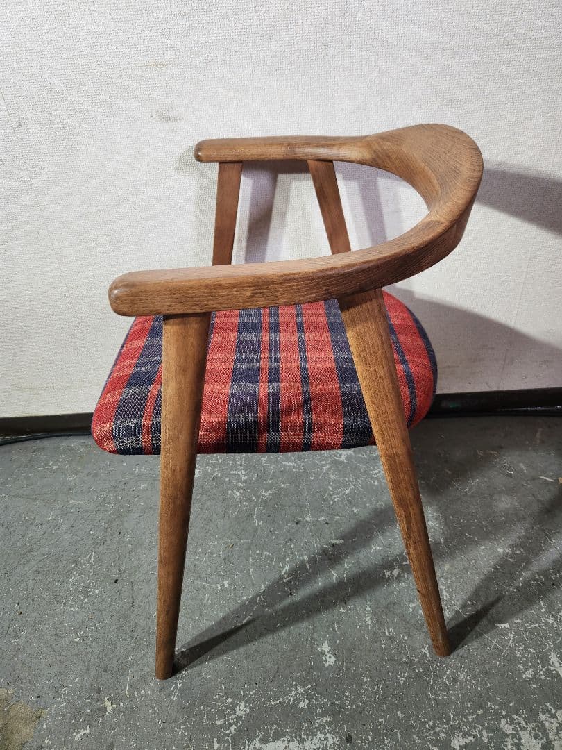 Calore/カロレ　Uチェア　2脚セット/ダイニングチェア/チェック柄③