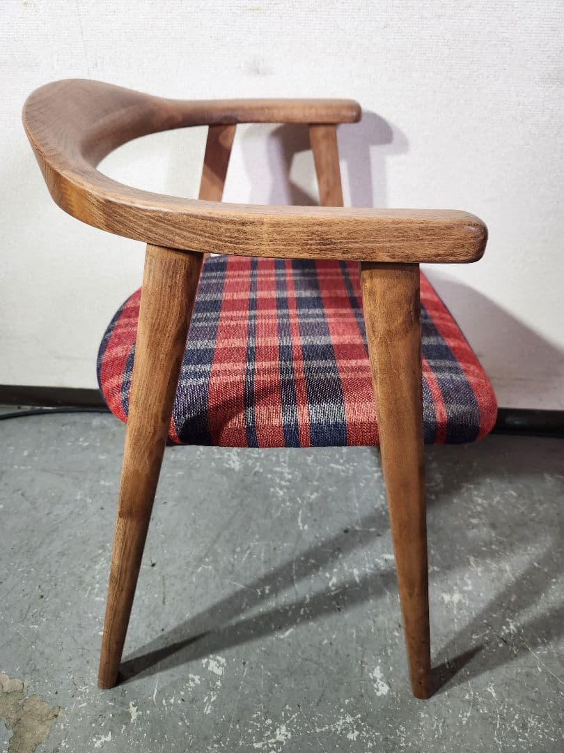 Calore/カロレ　Uチェア　2脚セット/ダイニングチェア/チェック柄③