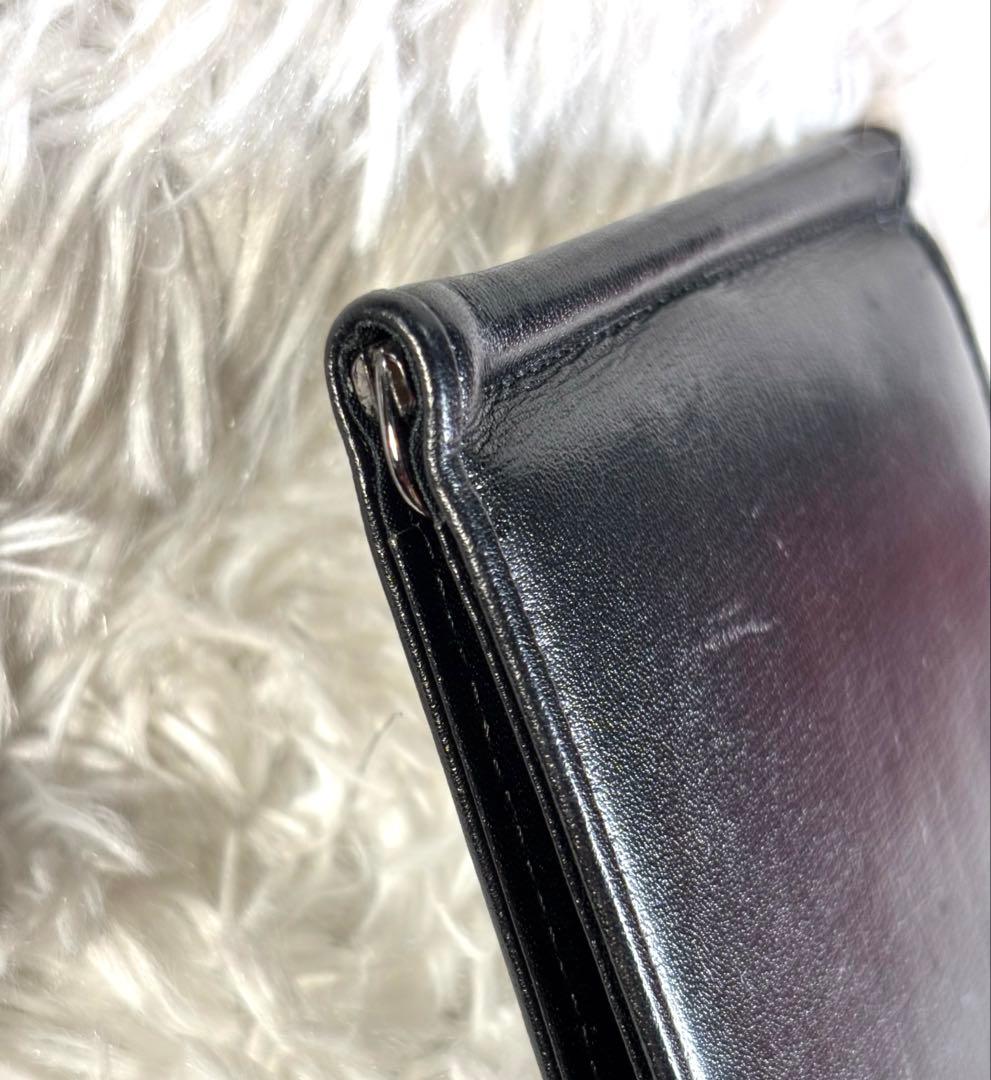 ナ*ん様 ポーター プリュム マネークリップ　折りたたみ財布　レザー　ブラック