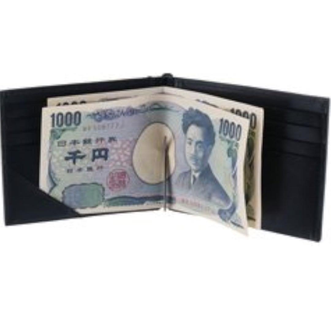 ナ*ん様 ポーター プリュム マネークリップ　折りたたみ財布　レザー　ブラック