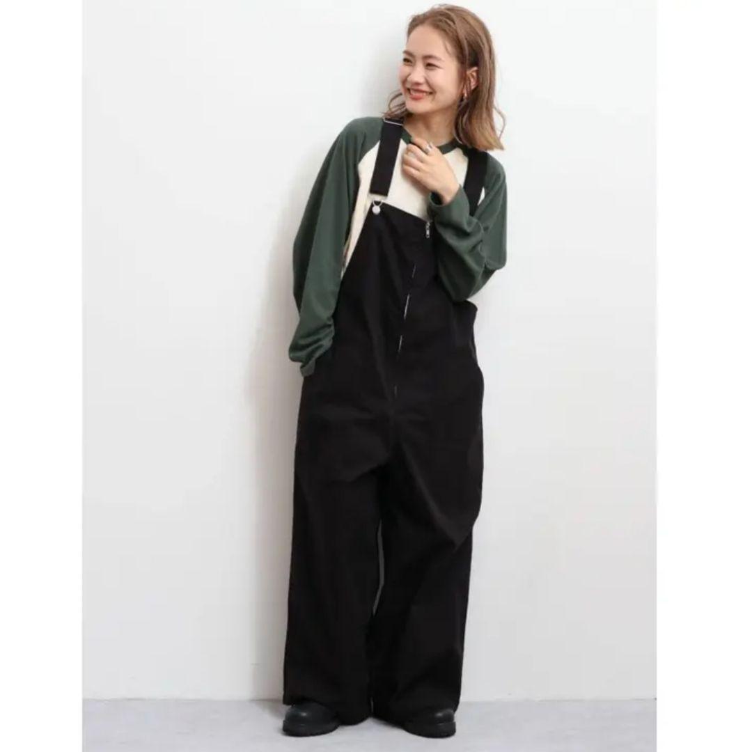 新品　アングリッド　ミリタリールーズサロペット　オーバーオール　ゆったり　黒