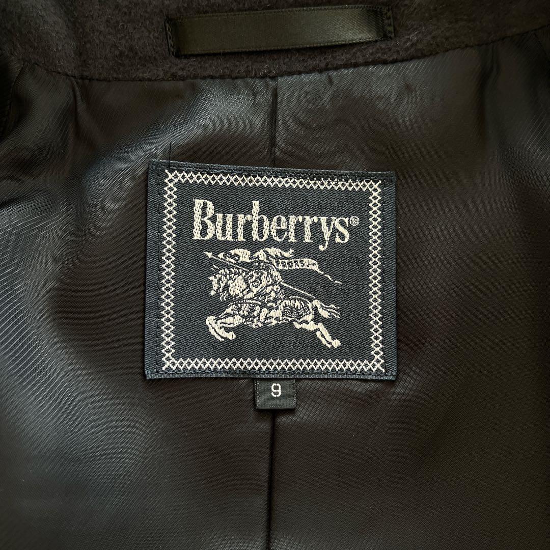 極美品　バーバリー　アンゴラ100% ステンカラーコート　ダークグレー　ロング