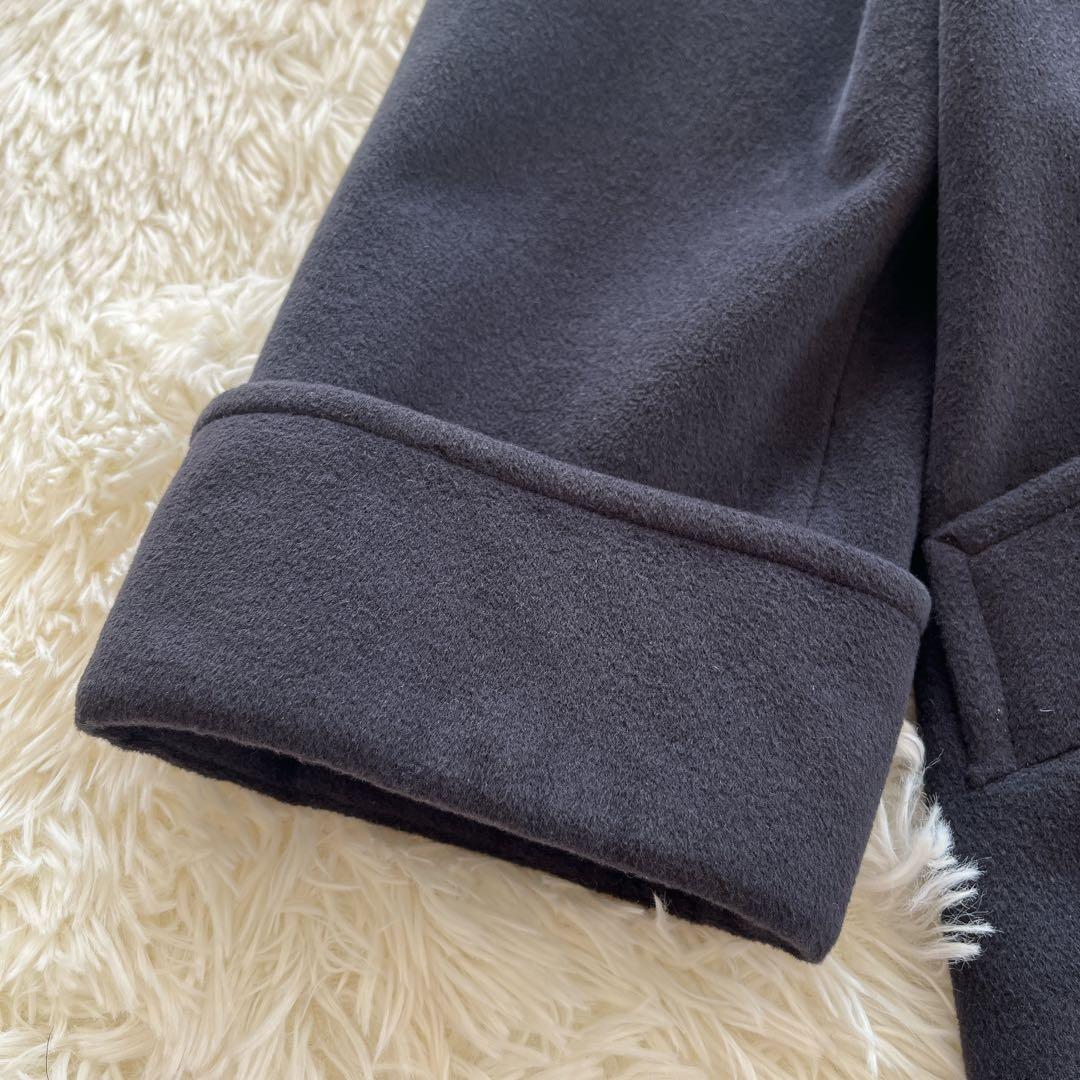 極美品　バーバリー　アンゴラ100% ステンカラーコート　ダークグレー　ロング