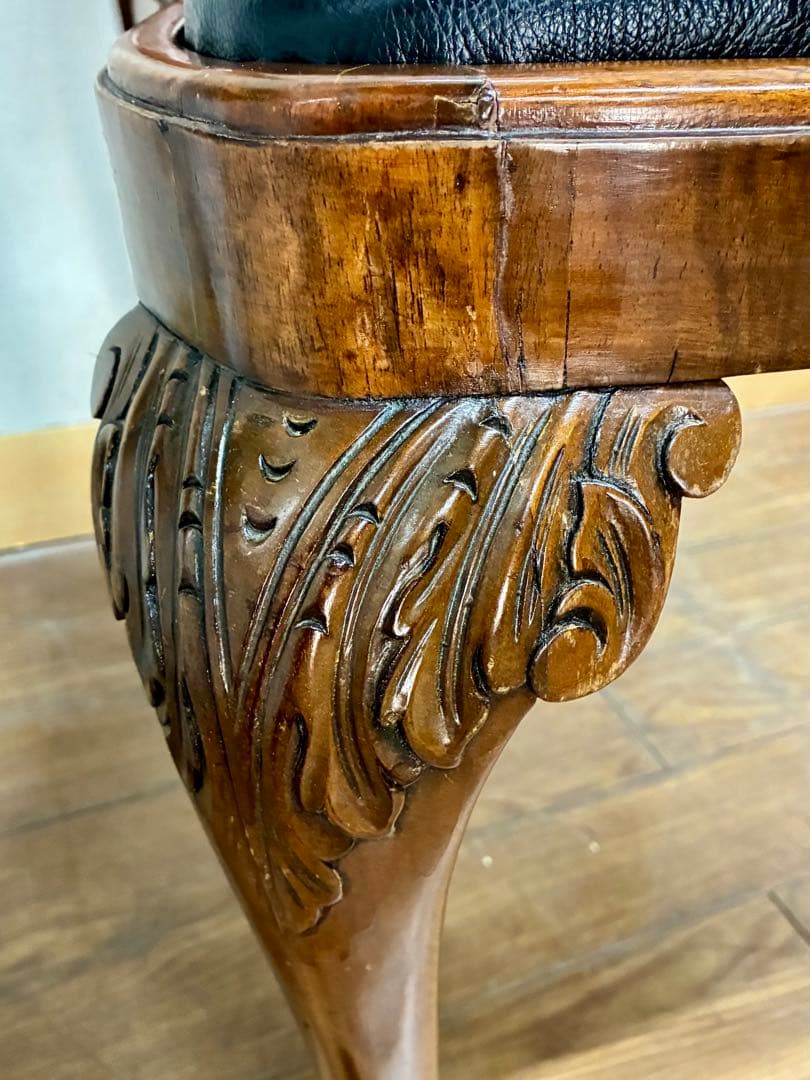 管446☆イギリス製☆ロイズアンティークス☆クィーンアンチェアー