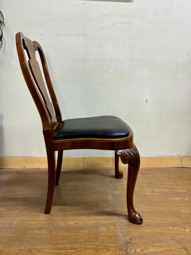 管446☆イギリス製☆ロイズアンティークス☆クィーンアンチェアー