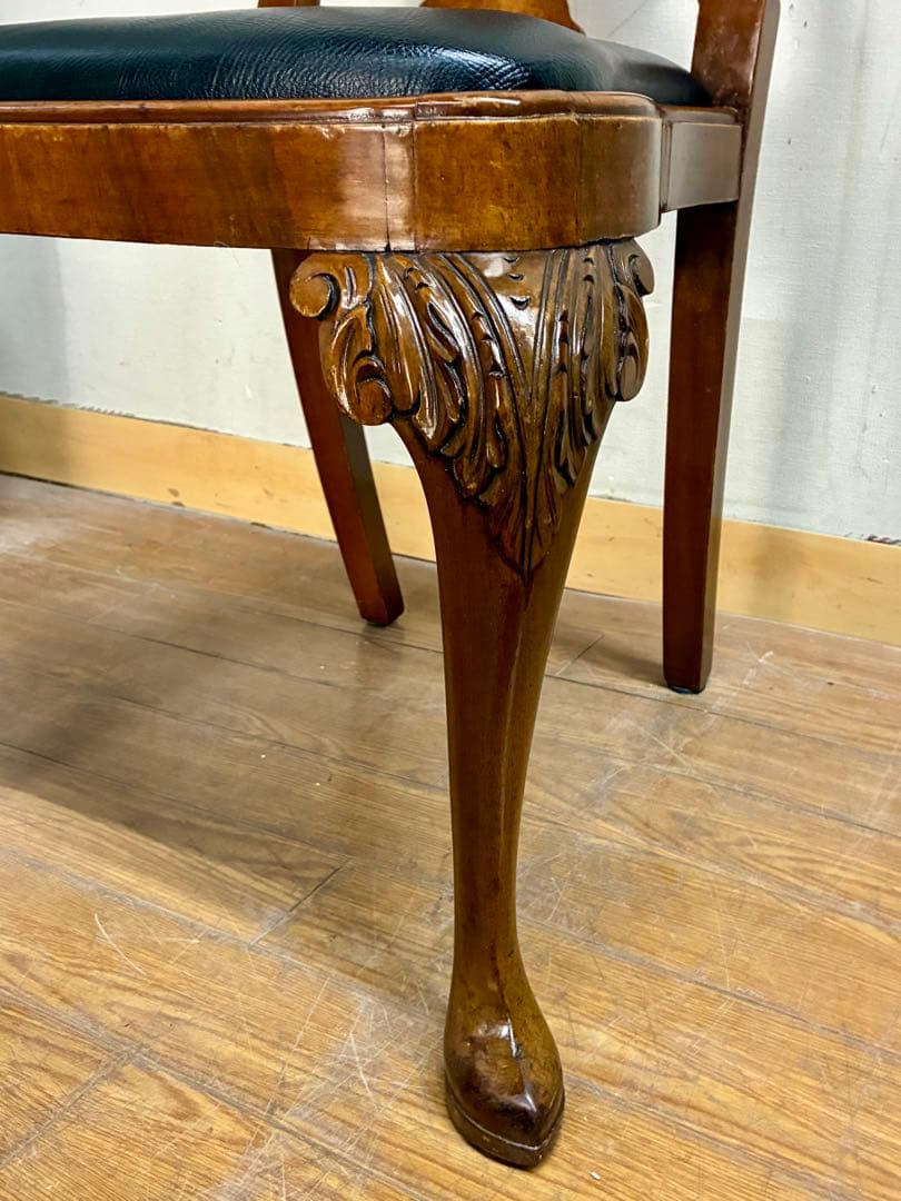 管446☆イギリス製☆ロイズアンティークス☆クィーンアンチェアー