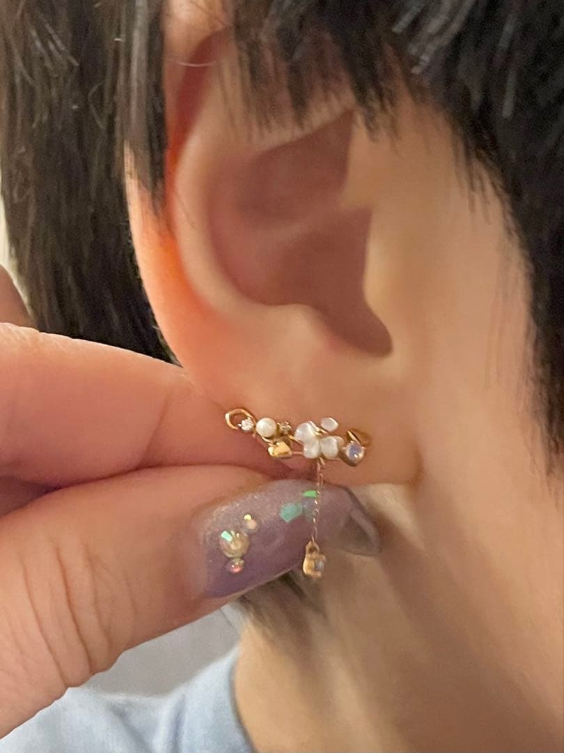 最終K10サマンサティアラ　フラワーモチーフ ピアス(両耳用)