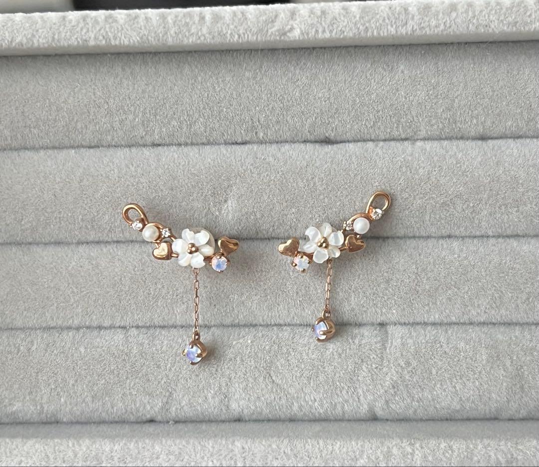 最終K10サマンサティアラ　フラワーモチーフ ピアス(両耳用)