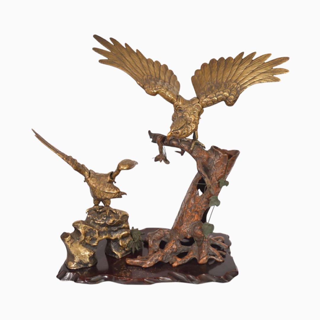 金属製・鷲・鷹・鳶・置物