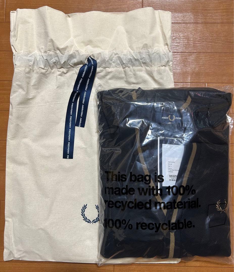 フレッドペリー ブラック Vネック カーディガン