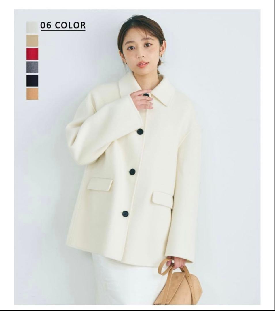 ベースメントオンライン MAAYAデザイン リバーミドルコート　アイボリー