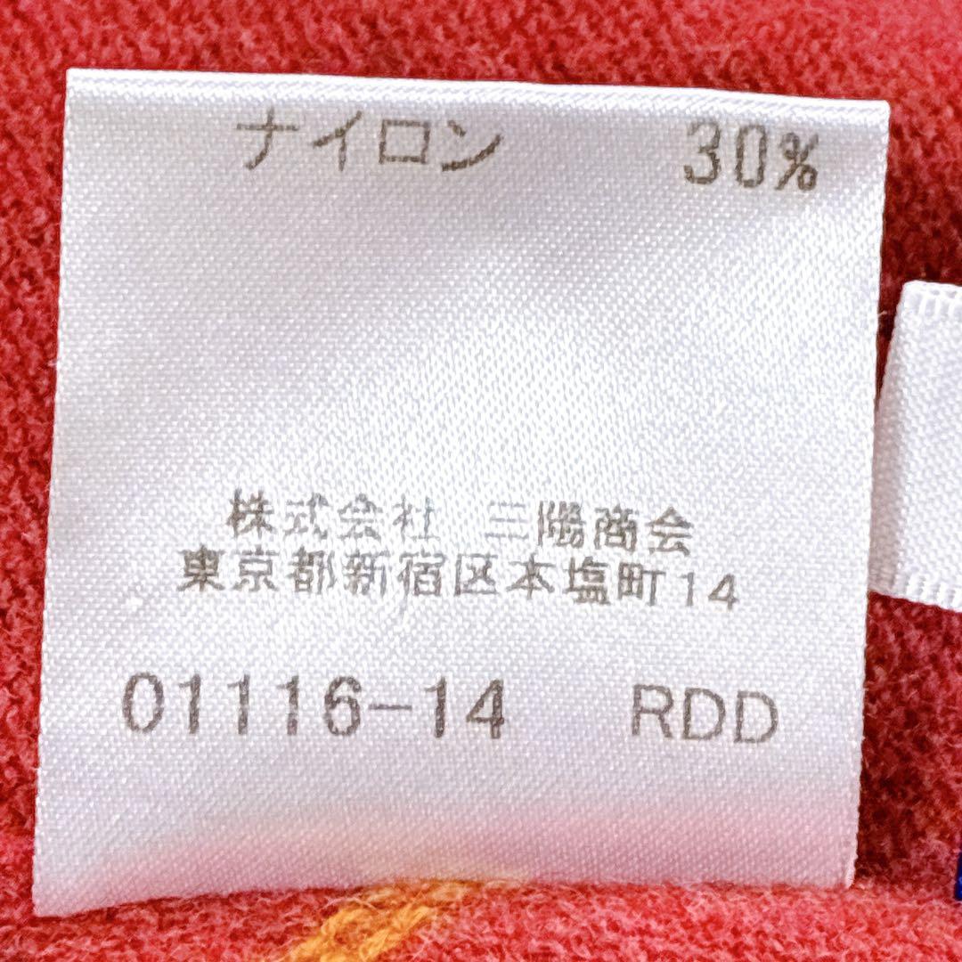 バーバリー◇ブルーレーベル【M】タートルネックニットセーター メガチェック柄 赤