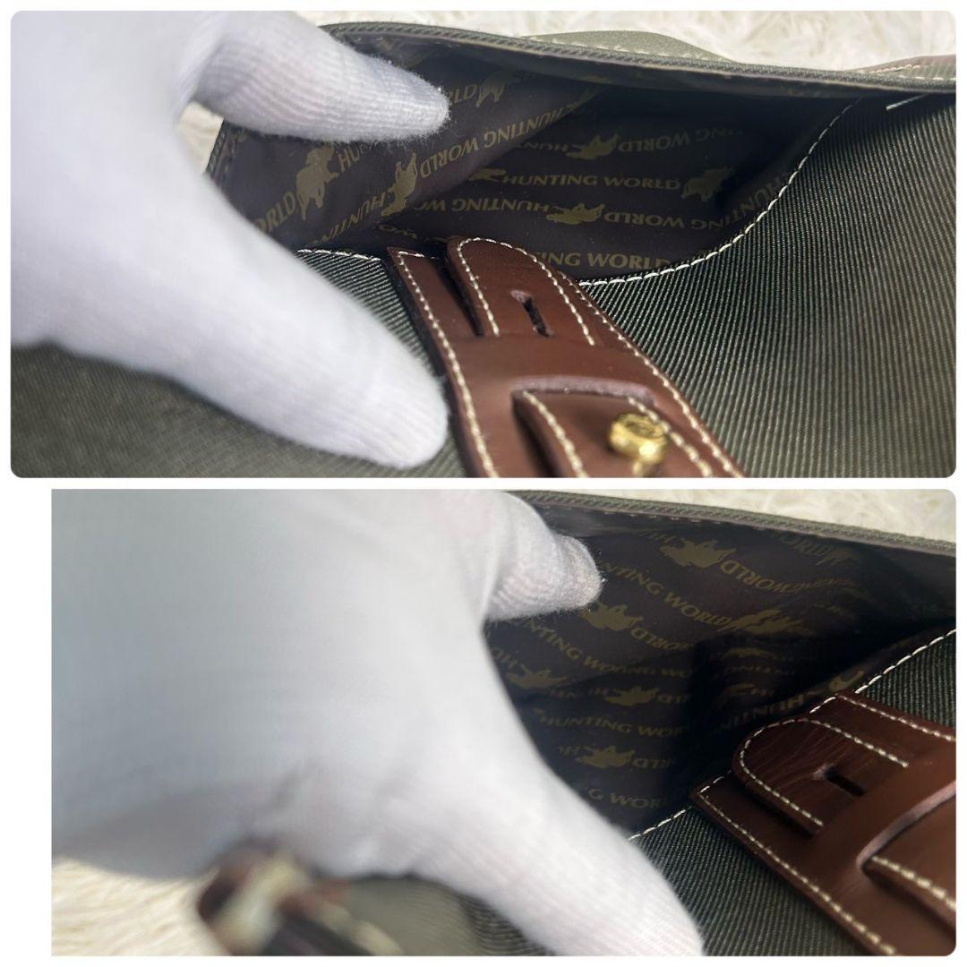 美品✨ハンティングワールド サファリトゥデイ 2室 トートバッグ A4可 カーキ