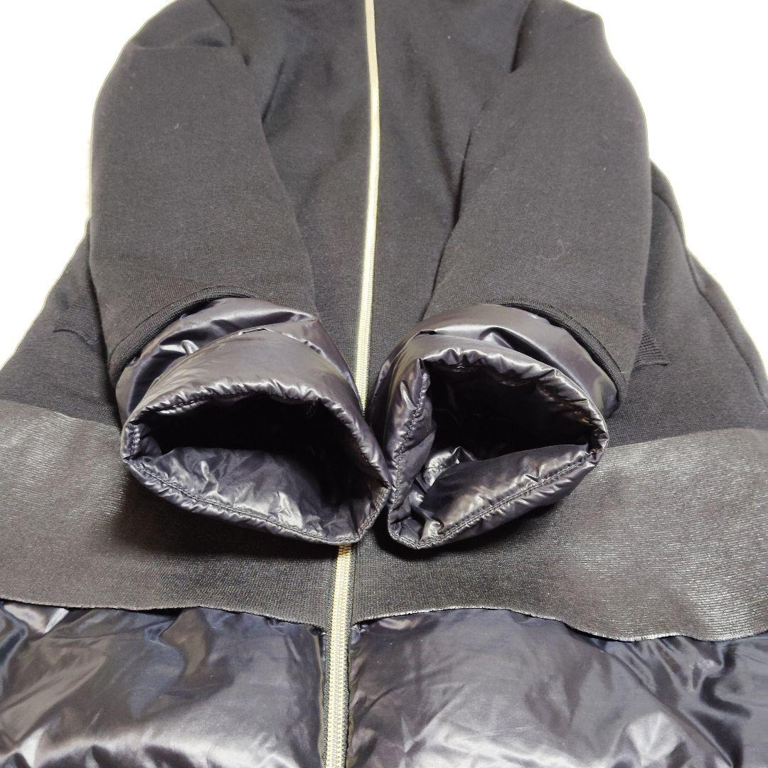 美品 HERNO ダウンコート 切替 異素材 ニット 44 2XL 黒