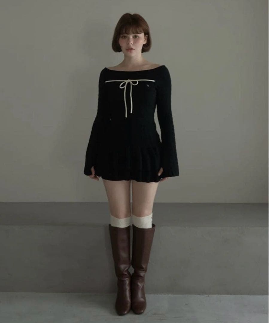 トップス andmary Milky frill mini dress