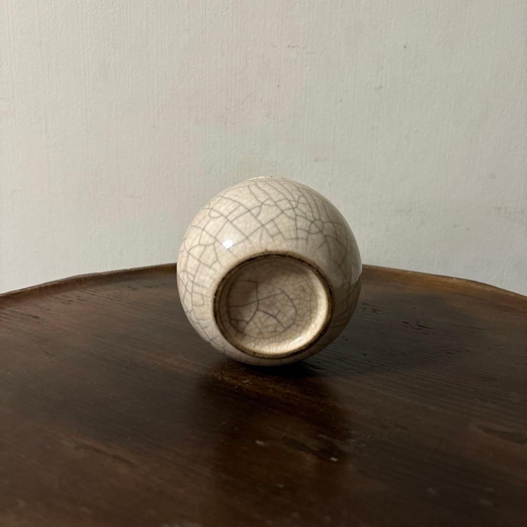 古い笹絵哥釉の器　花入れ　アンティーク　骨董　古道具　唐物　中国古玩　検:李朝