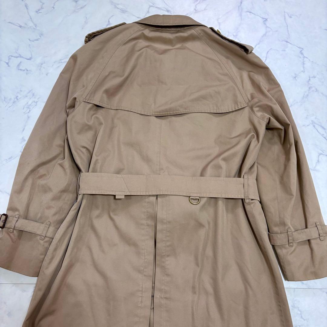 良品 バーバリーズ ノバチェック ロングトレンチコート L相当 ベージュ 英国製