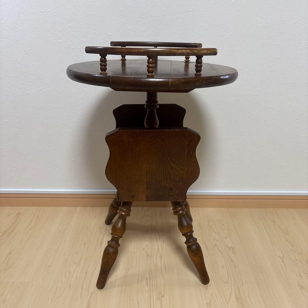 昭和レトロ 飛騨産業 キツツキ サイドテーブル コーヒーテーブル 丸テーブル