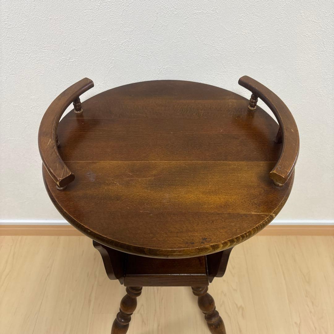 昭和レトロ 飛騨産業 キツツキ サイドテーブル コーヒーテーブル 丸テーブル