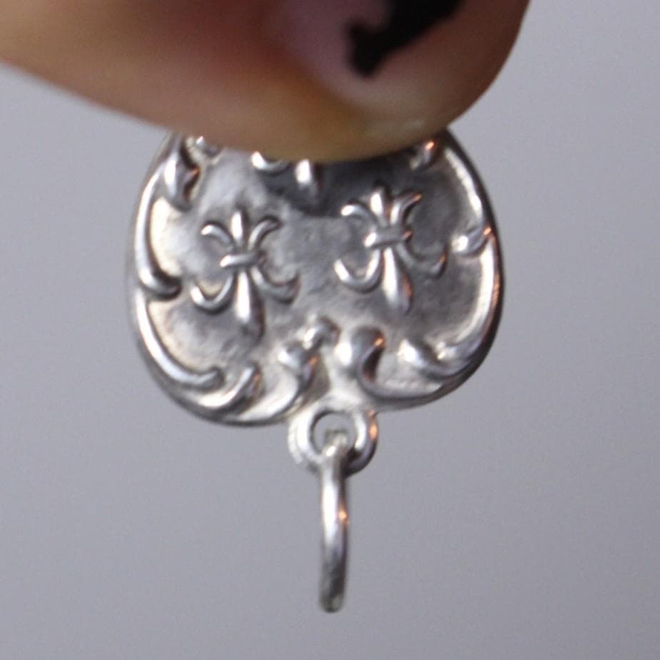 30s　スウィートハートジュエリー　パフィハート　シルバー　百合の紋章　ユリ