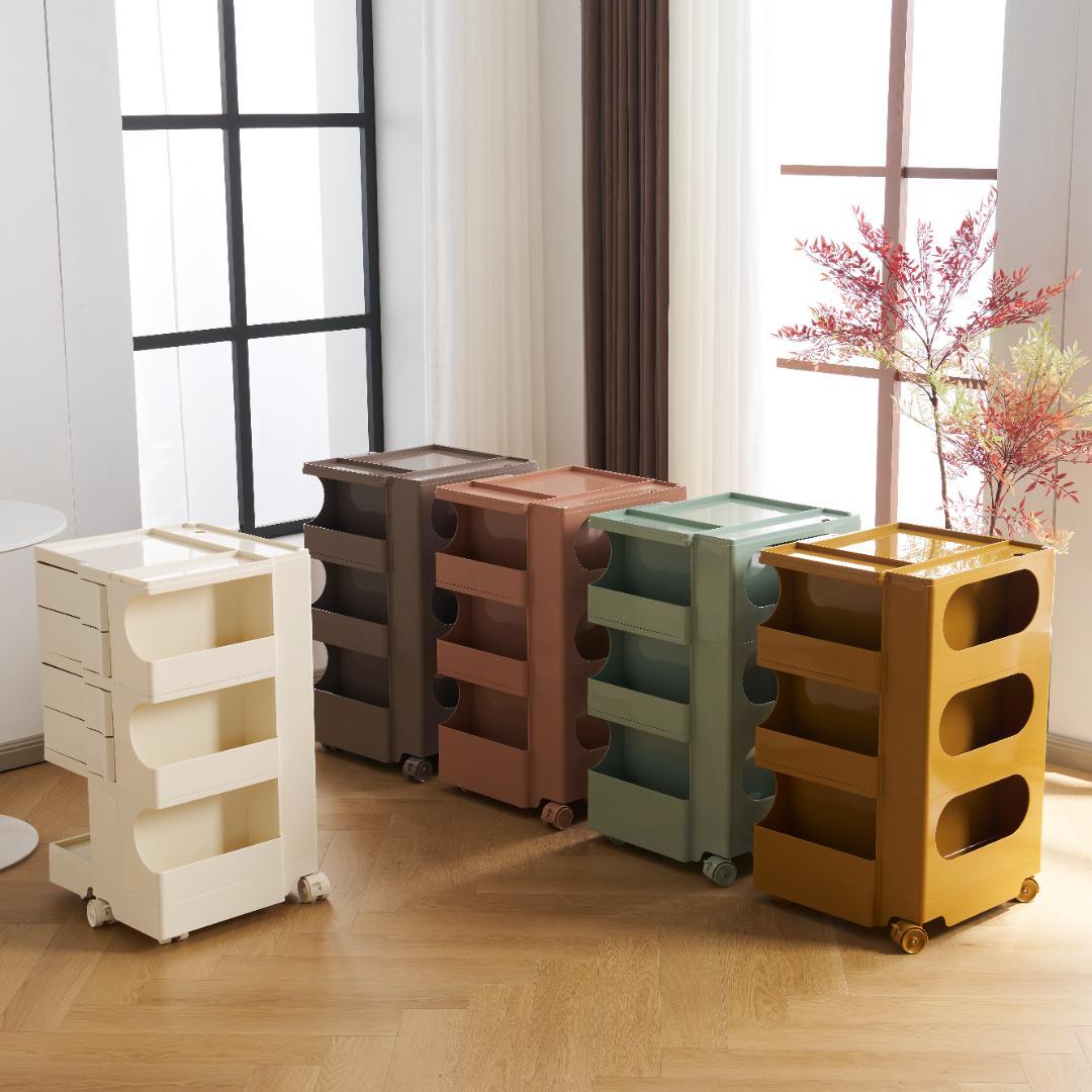 大人気！3段収納ワゴン ボビーワゴン キャスター付き ブレーキ付き5COLOR