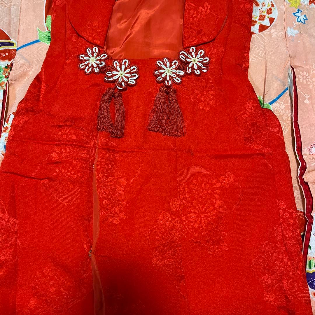 七五三　3歳　アンティーク　着物　ピンク　被布　正絹