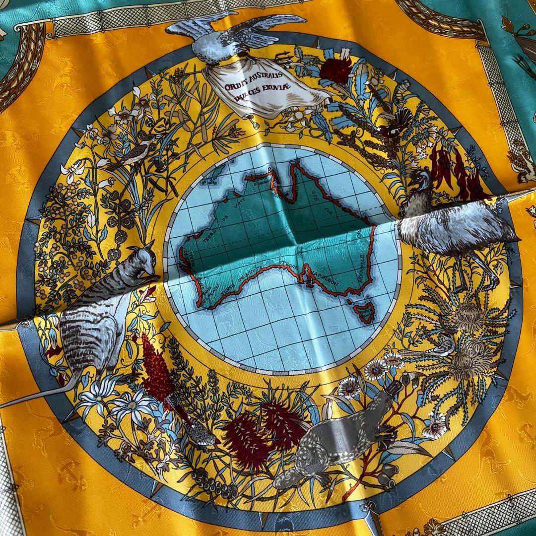 極美品 HERMES エルメス カレ90 シルク スカーフ オーストラリア