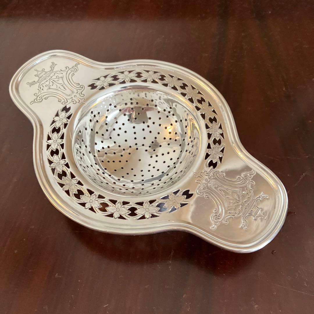 アメリカ製　アンティーク　純銀ピアス細工ティーストレーナー