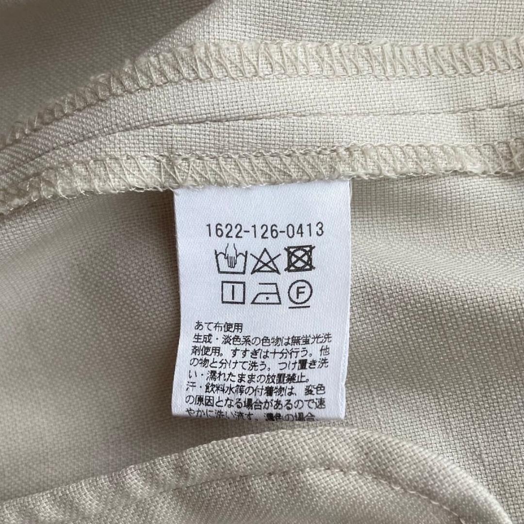 BY　洗える オックスフォードカラーレスジャケット　パンツ　セット　スーツ　M