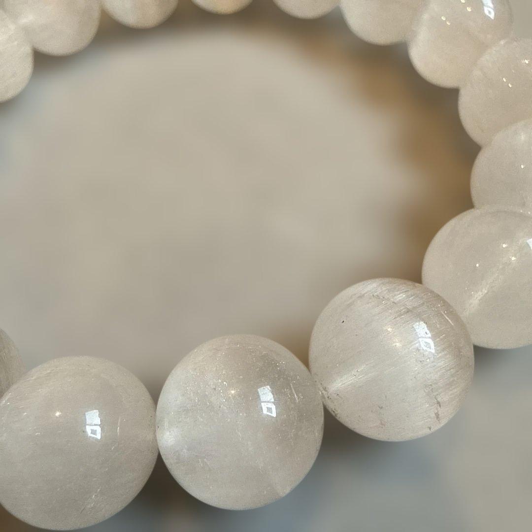 ホワイトラビットヘア サゲニティッククォーツ天然石ブレスレット (高品質)