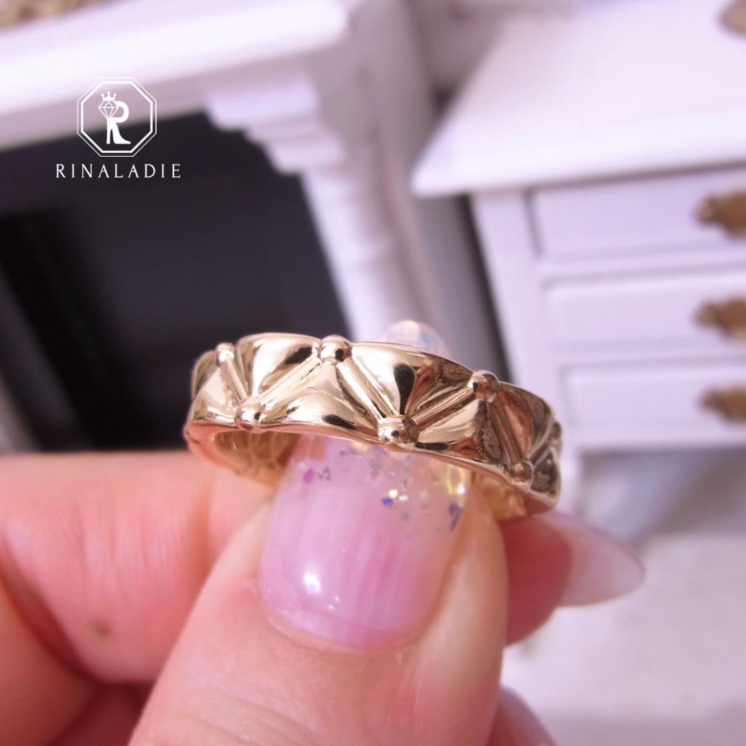 【R】K18　17号　約3.47g　地金リング