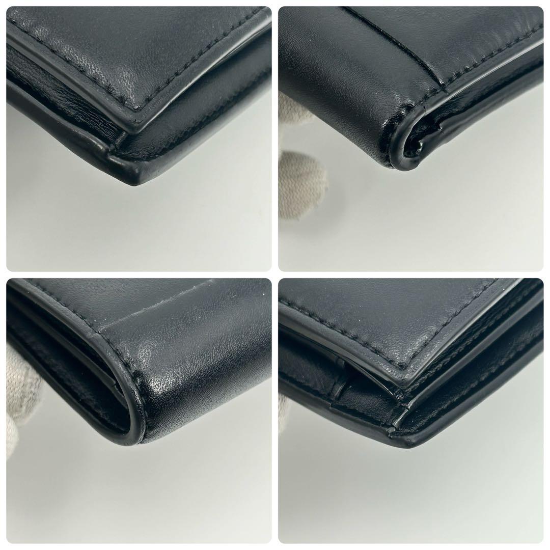 美品✨ボッテガヴェネタ　折り財布　カセット　レザー　ブラック　メンズ