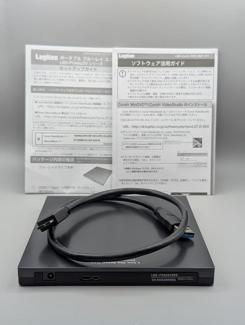 LogitecUHD BD対応ポータブルBDドライブ LBD-PVA6U3VBK