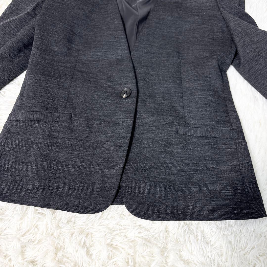 ☆極美品☆グリーンレーベルリクラシング パンツスーツ ノーカラー ストレッチ M