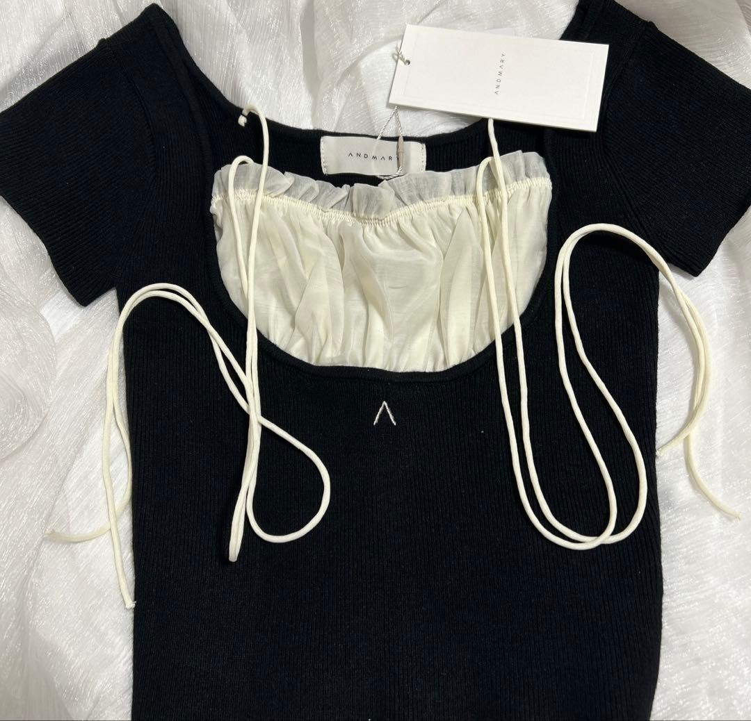 【新品未使用】 ANDMARY Mew frill tops black