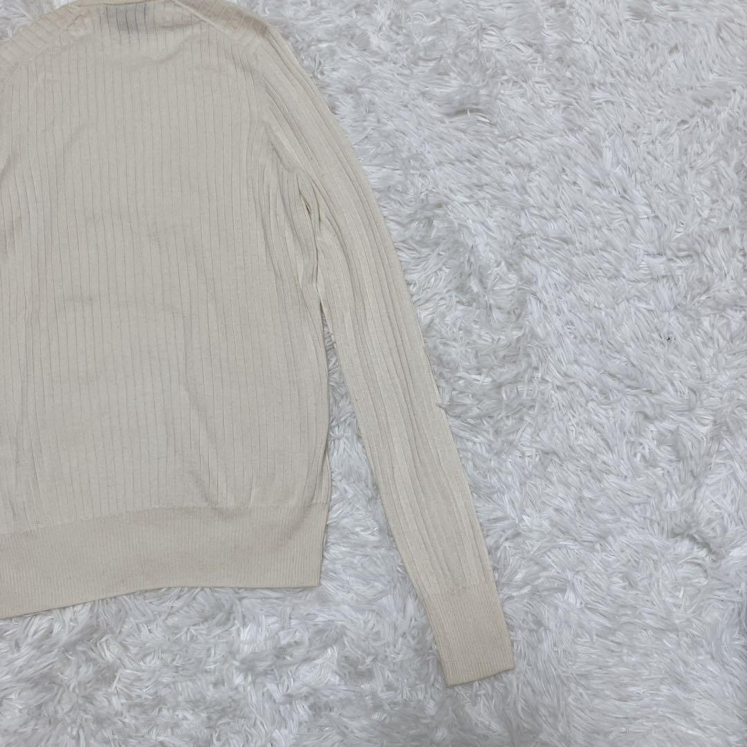 Drawer ドゥロワー 18G カシミヤシルクリブクルーネックニット ホワイト