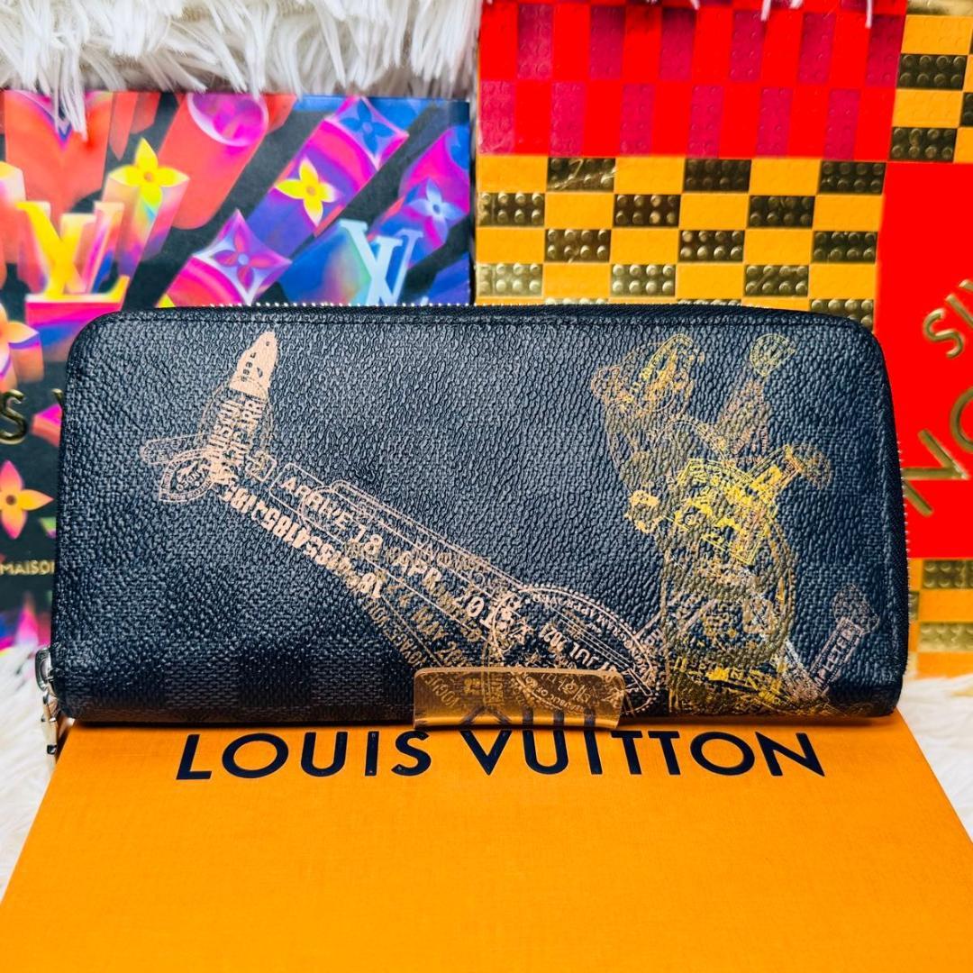 ルイヴィトン ダミエグラフィット ジッピーウォレット ヴェルティカル 美品長財布