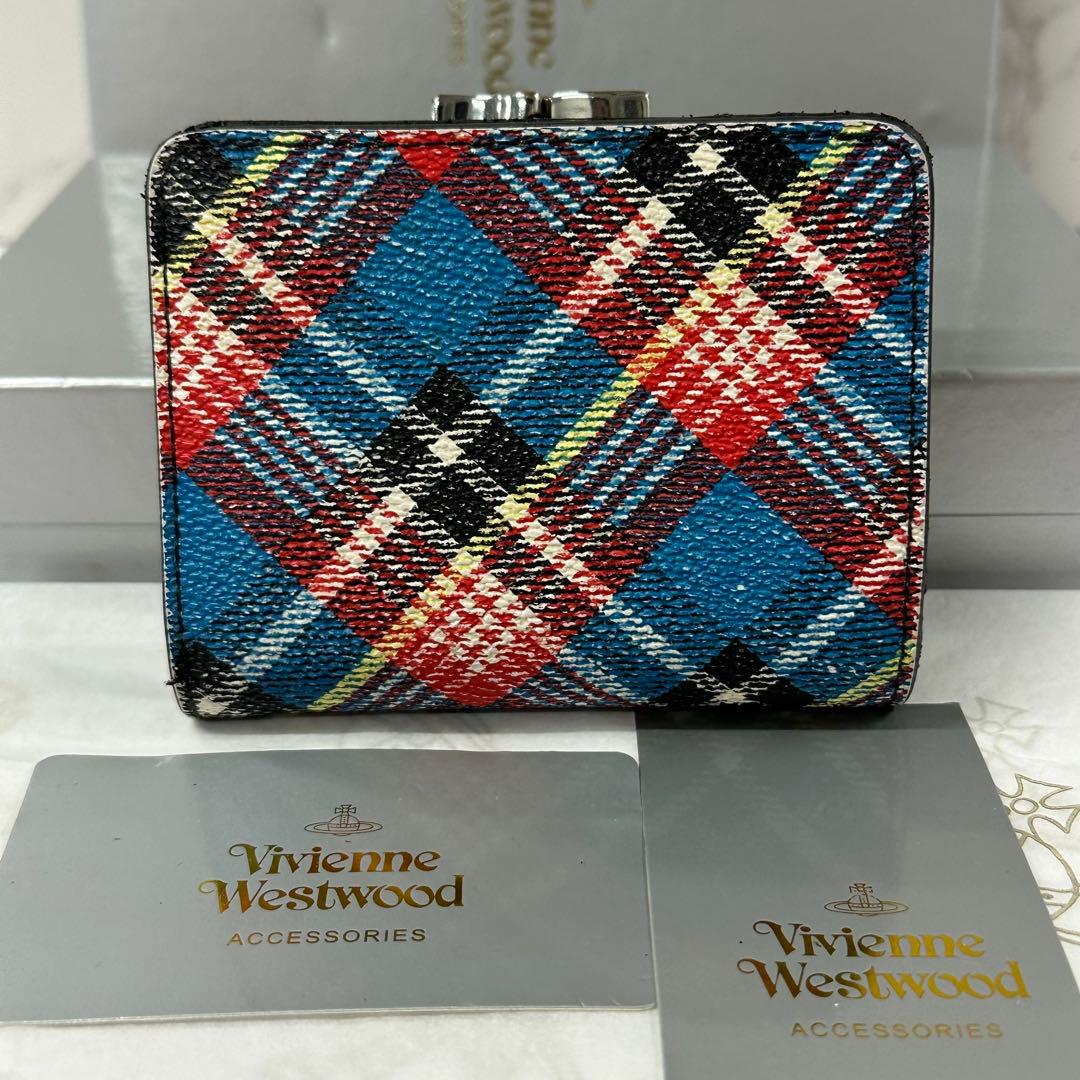 新品同様‼️ ヴィヴィアンウエストウッド　財布　二つ折り　折り財布　チェック柄