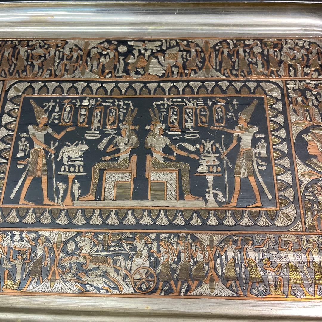 1 エジプト　プレート　金属製　飾り皿