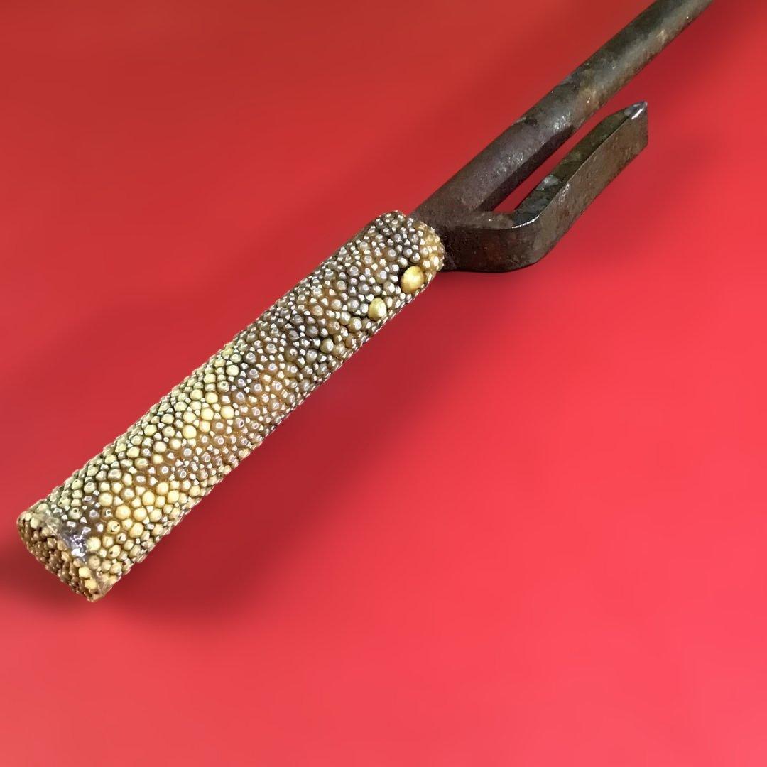 時代物　十手　大粒鮫皮　柄