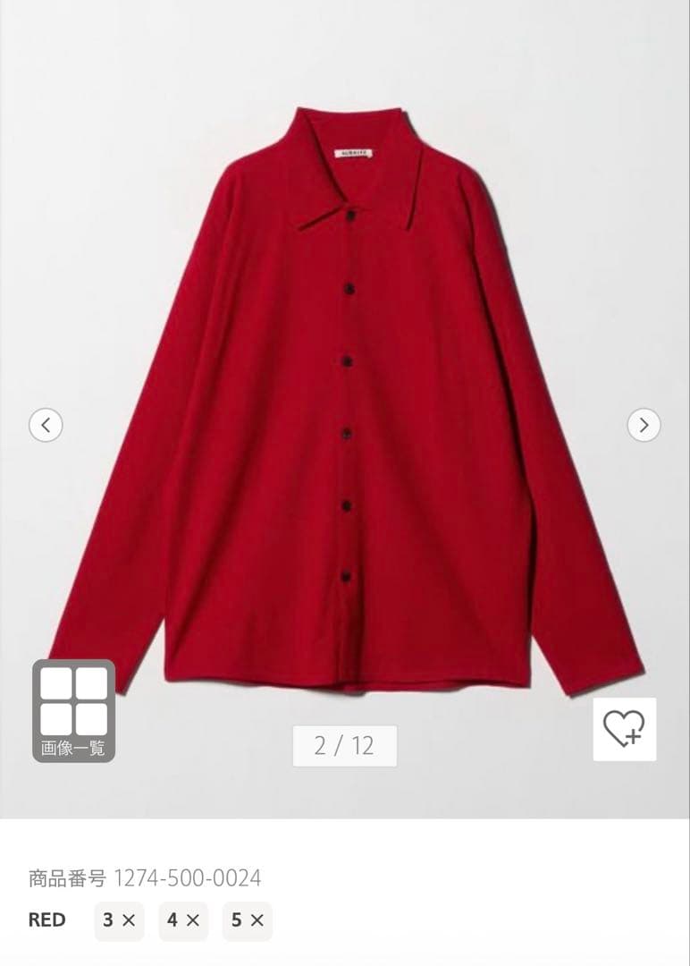 トップス <AURALEE >WOOL KNIT SHIRT CARDIGAN 4