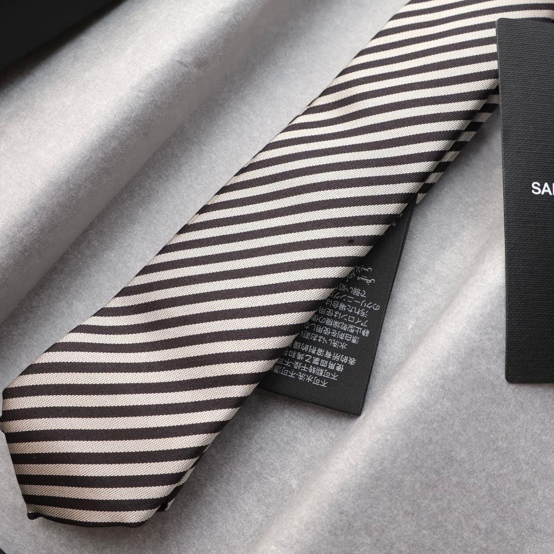 難あり未使用 サンローラン SAINT LAURENT ストライプ ネクタイ