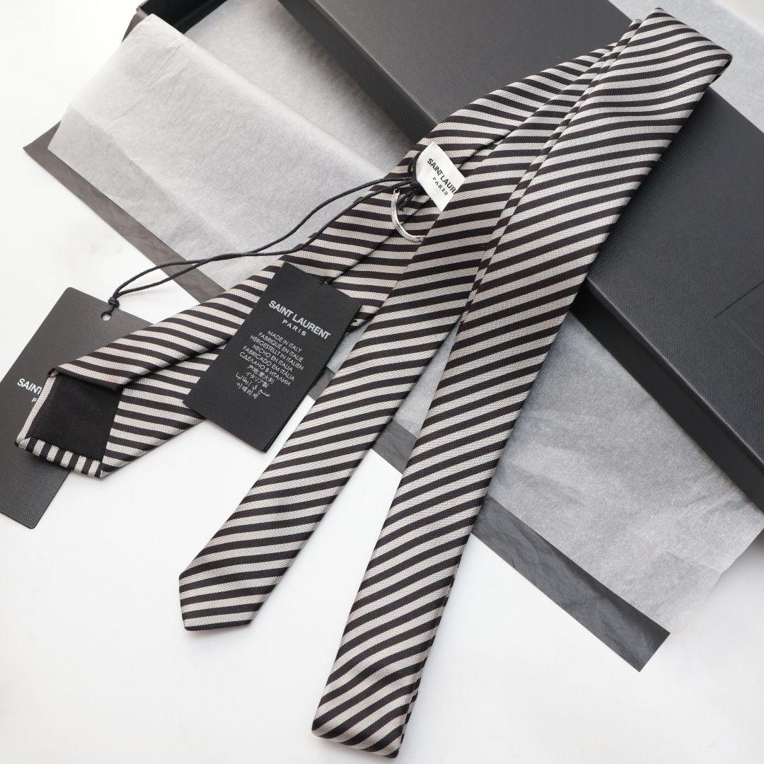 難あり未使用 サンローラン SAINT LAURENT ストライプ ネクタイ