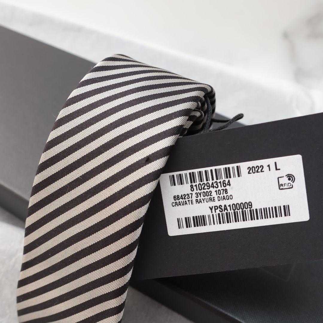 難あり未使用 サンローラン SAINT LAURENT ストライプ ネクタイ