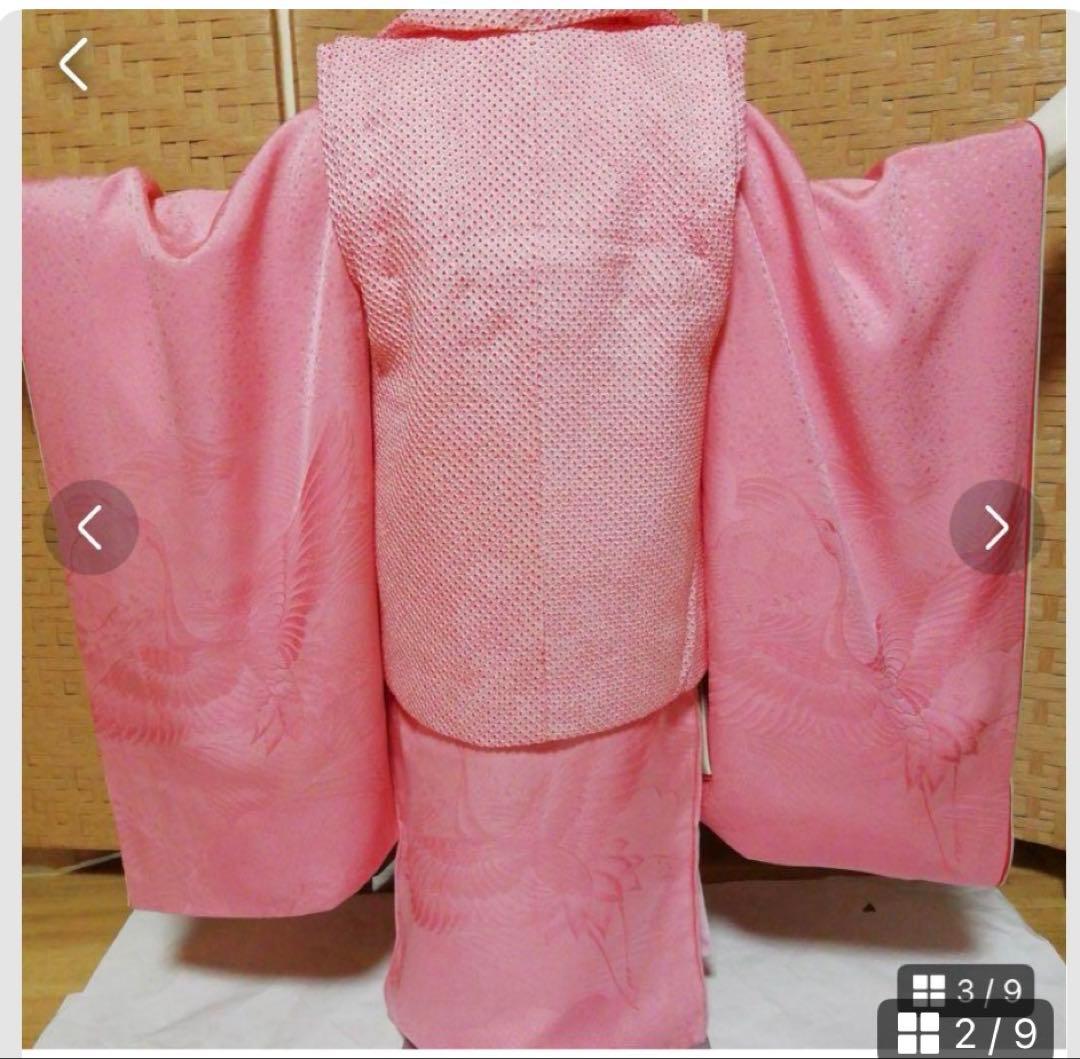 七五三　正絹着物セット　被布　総絞り　新品　未使用品　3歳　桃色　ピンク色
