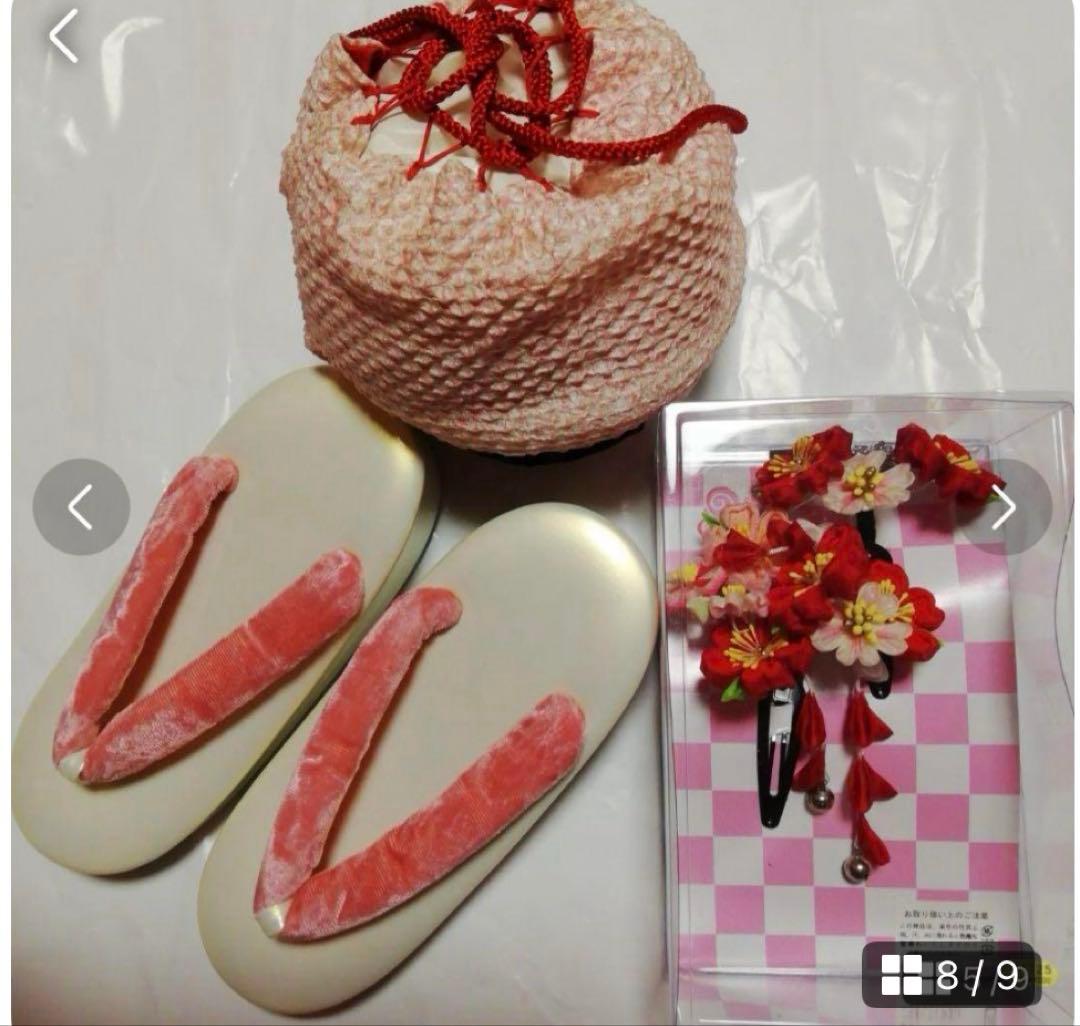 七五三　正絹着物セット　被布　総絞り　新品　未使用品　3歳　桃色　ピンク色