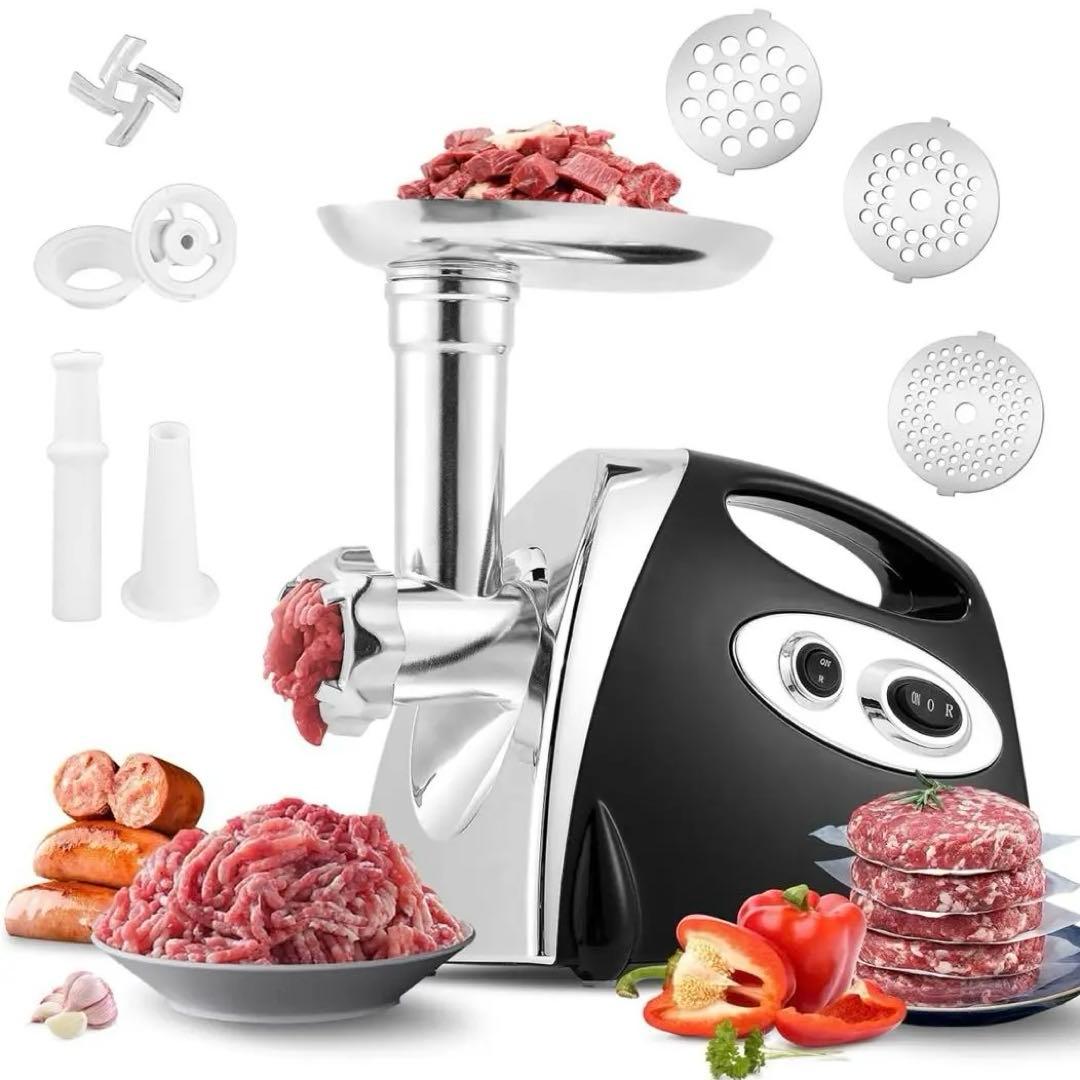 ミートチョッパー　ミンサー　ミートグラインダー 400W 三種カットプレート付き